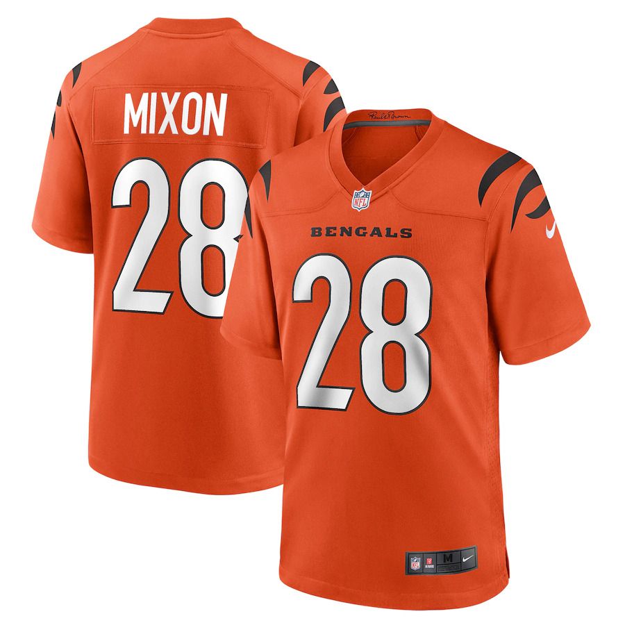 Men Cincinnati Bengals #28 Joe Mixon Nike Orange Game NFL Jersey